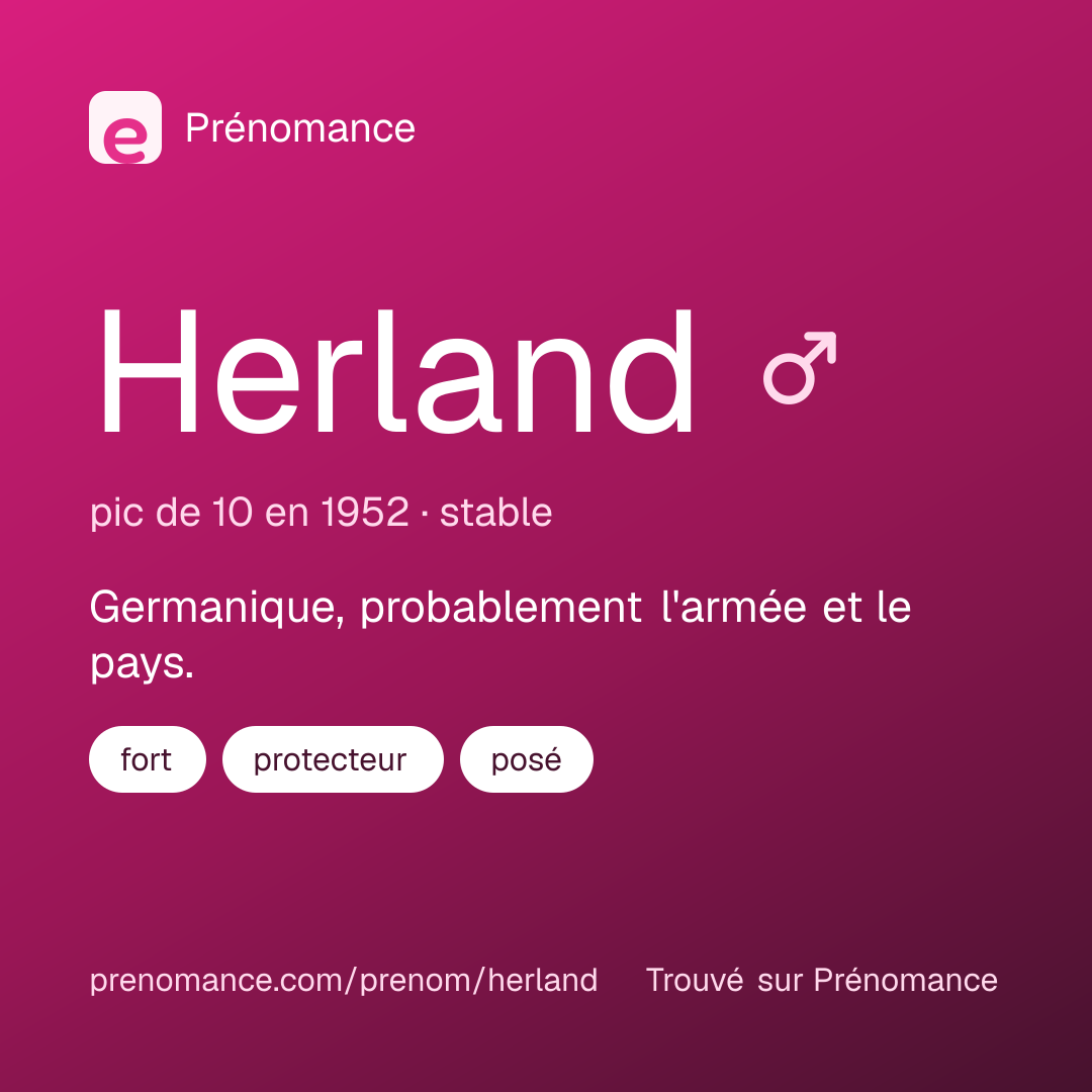 Carte de partage du prénom Herland
