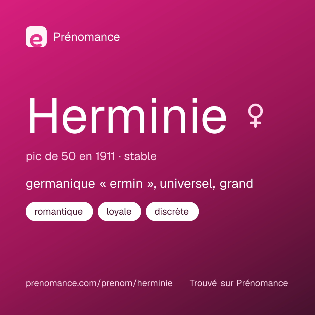 Carte de partage du prénom Herminie