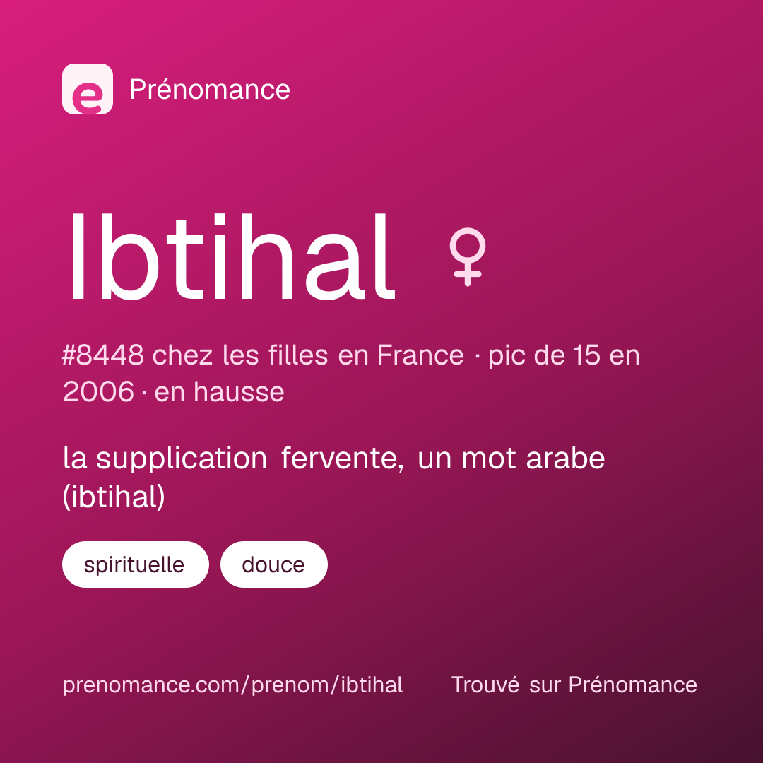 Carte de partage du prénom Ibtihal