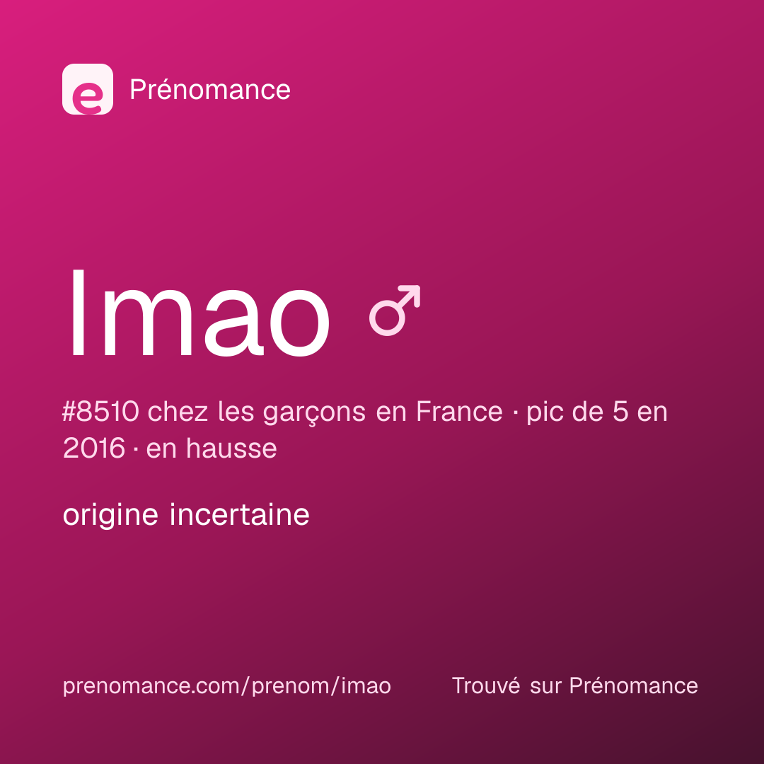 Carte de partage du prénom Imao