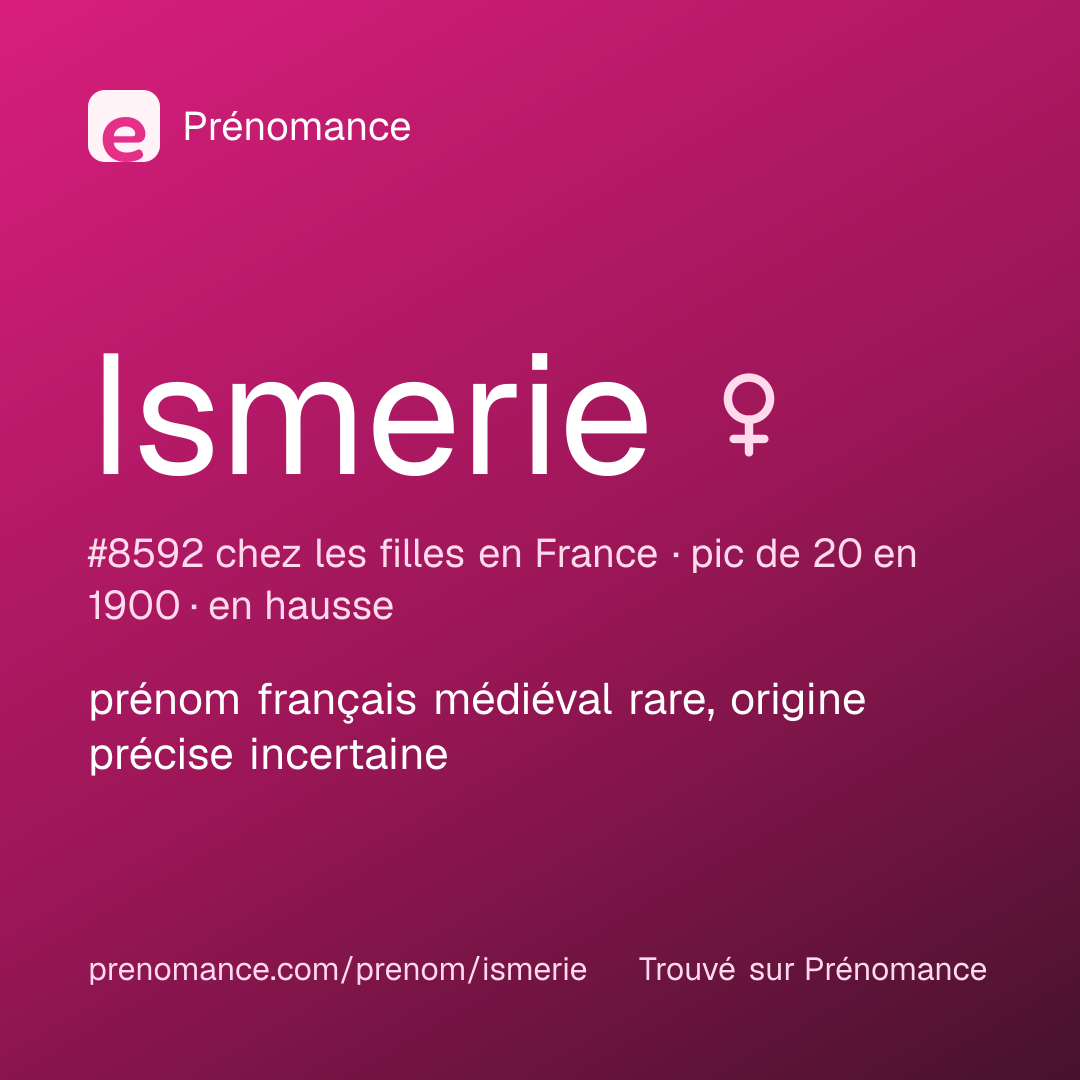 Carte de partage du prénom Ismerie