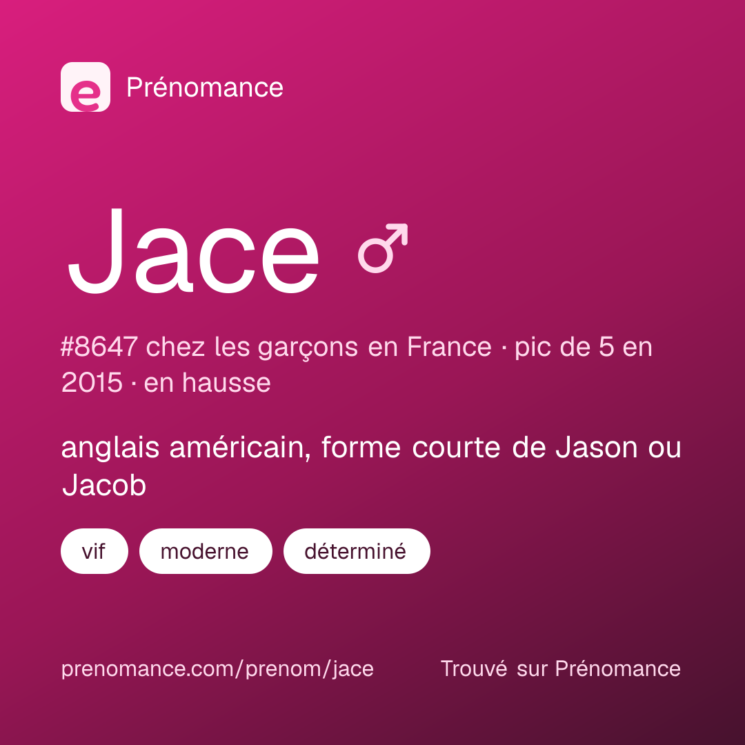 Carte de partage du prénom Jace