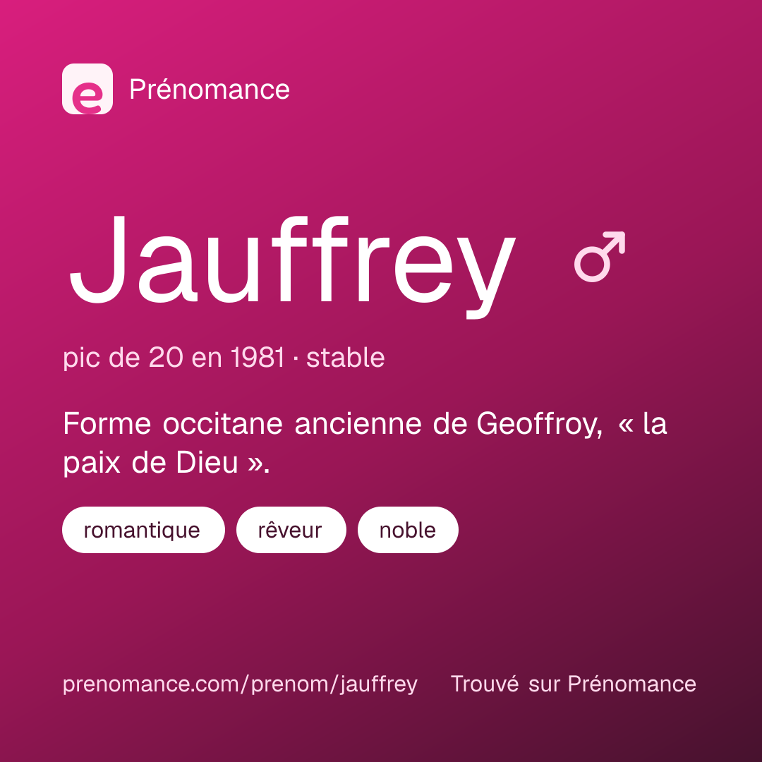 Carte de partage du prénom Jauffrey