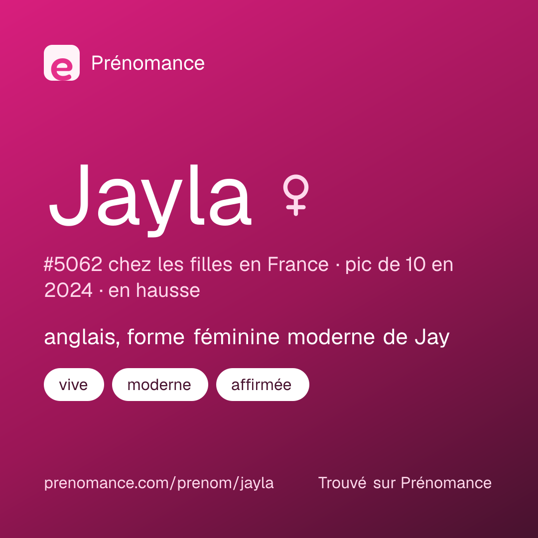 Carte de partage du prénom Jayla
