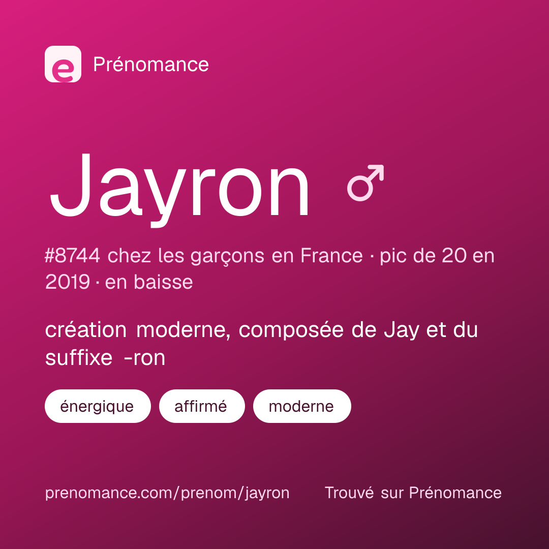 Carte de partage du prénom Jayron