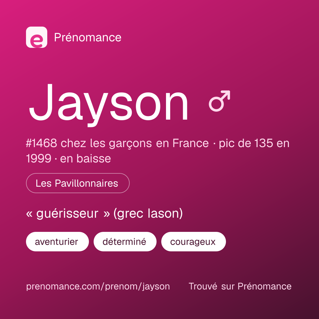 Carte de partage du prénom Jayson