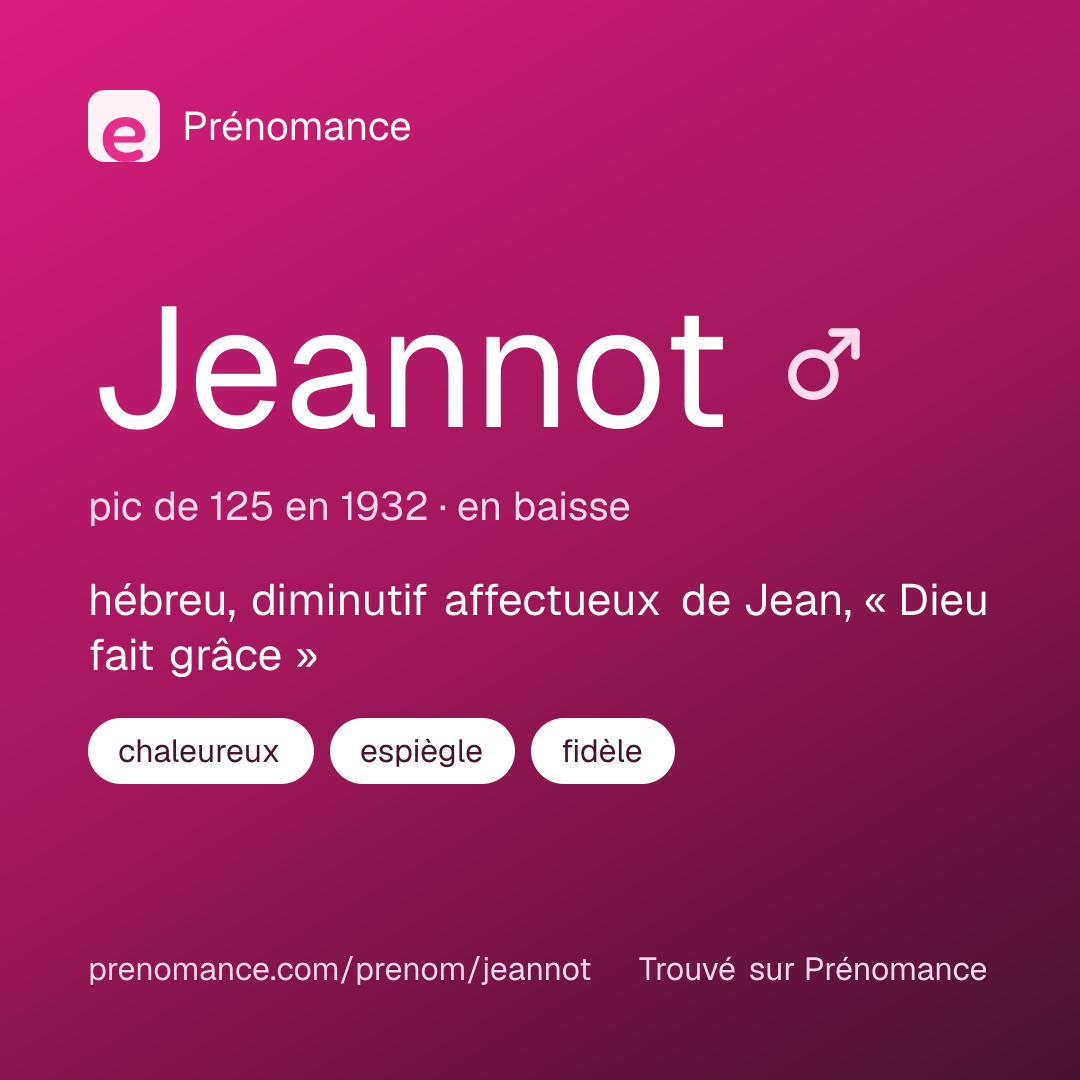 Carte de partage du prénom Jeannot