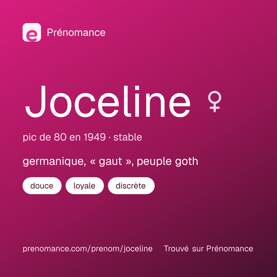 Carte de partage du prénom Joceline
