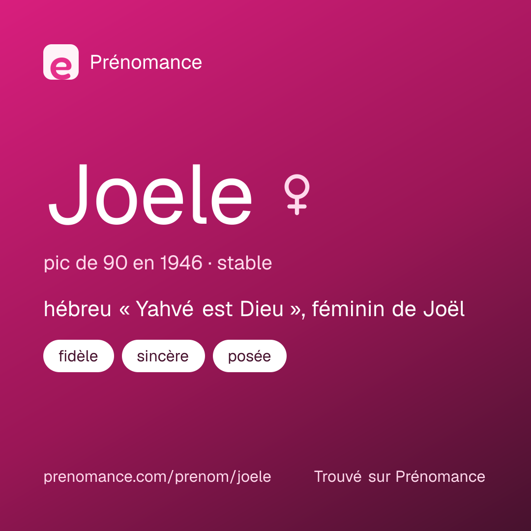 Carte de partage du prénom Joele