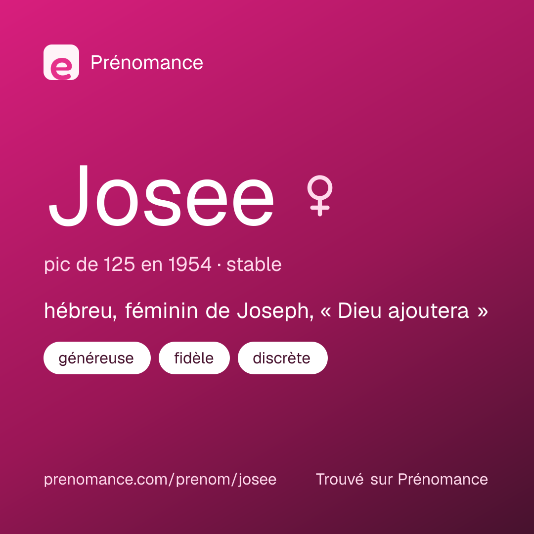 Carte de partage du prénom Josee