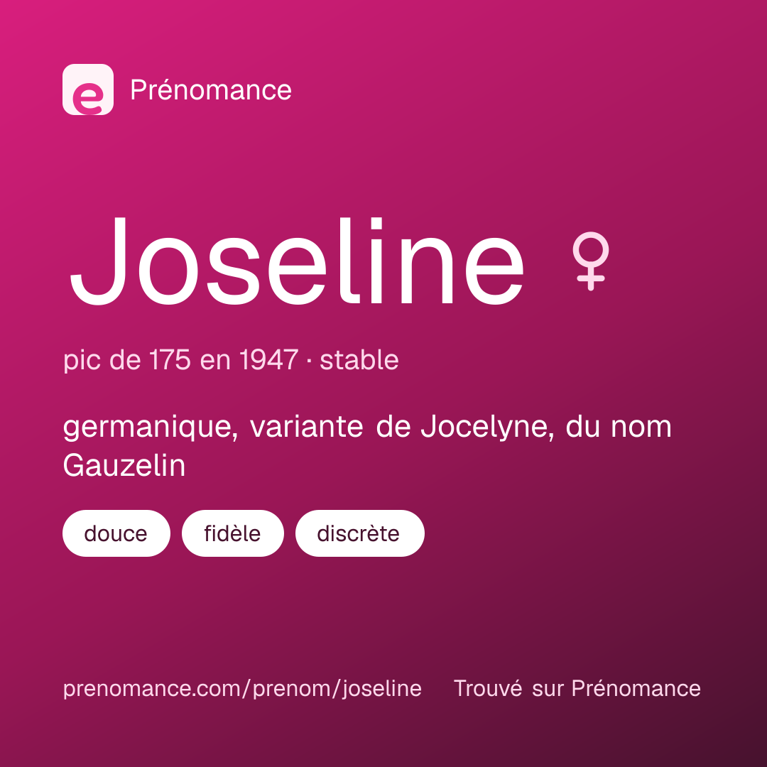 Carte de partage du prénom Joseline