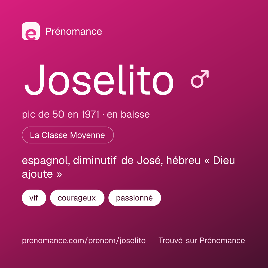 Carte de partage du prénom Joselito