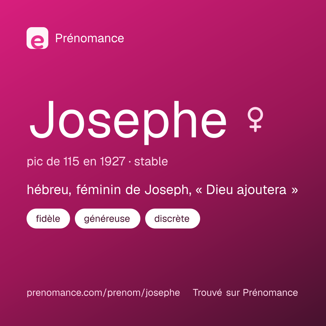 Carte de partage du prénom Josephe