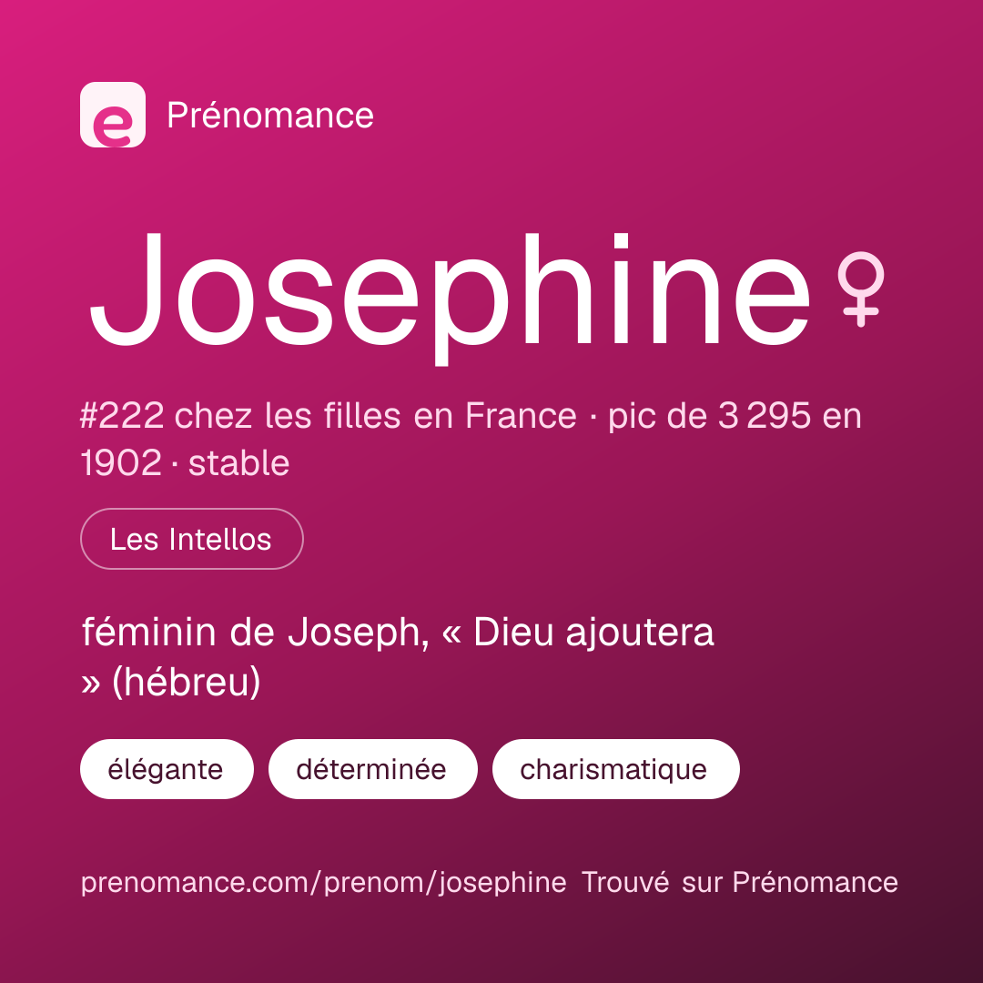 Carte de partage du prénom Josephine