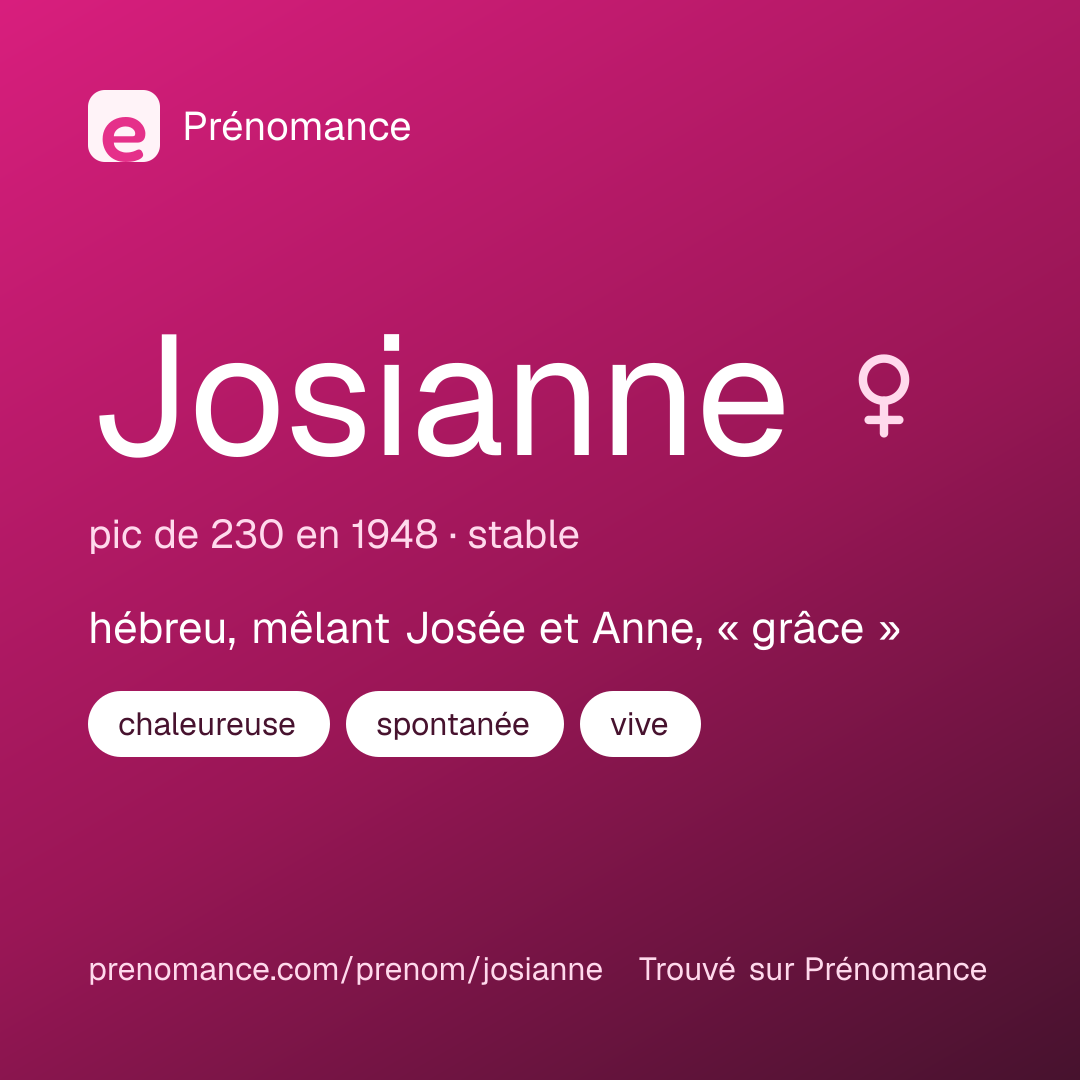 Carte de partage du prénom Josianne