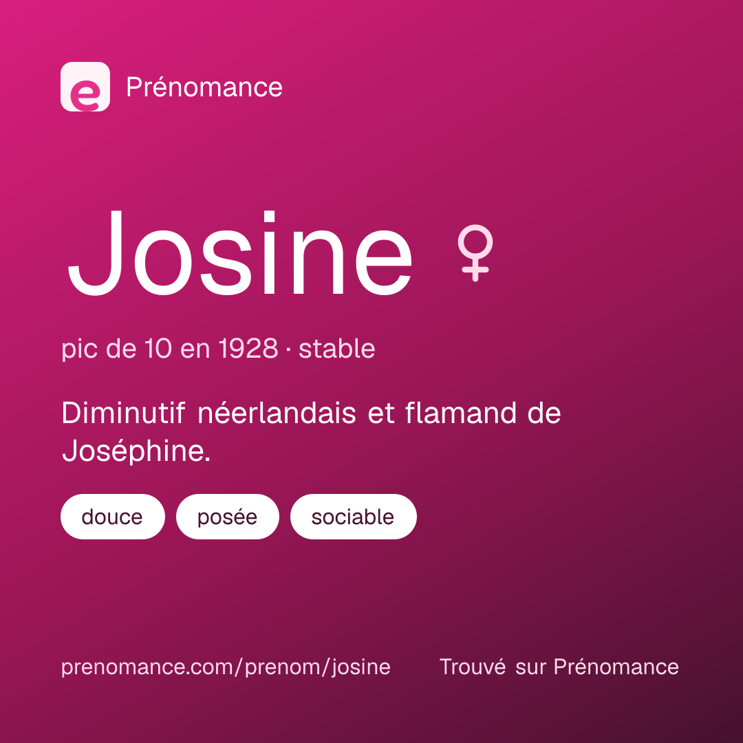 Carte de partage du prénom Josine