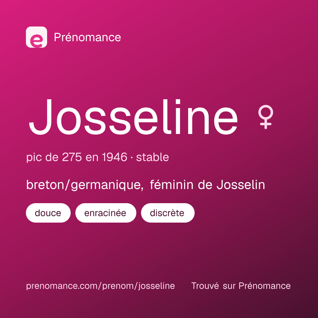 Carte de partage du prénom Josseline