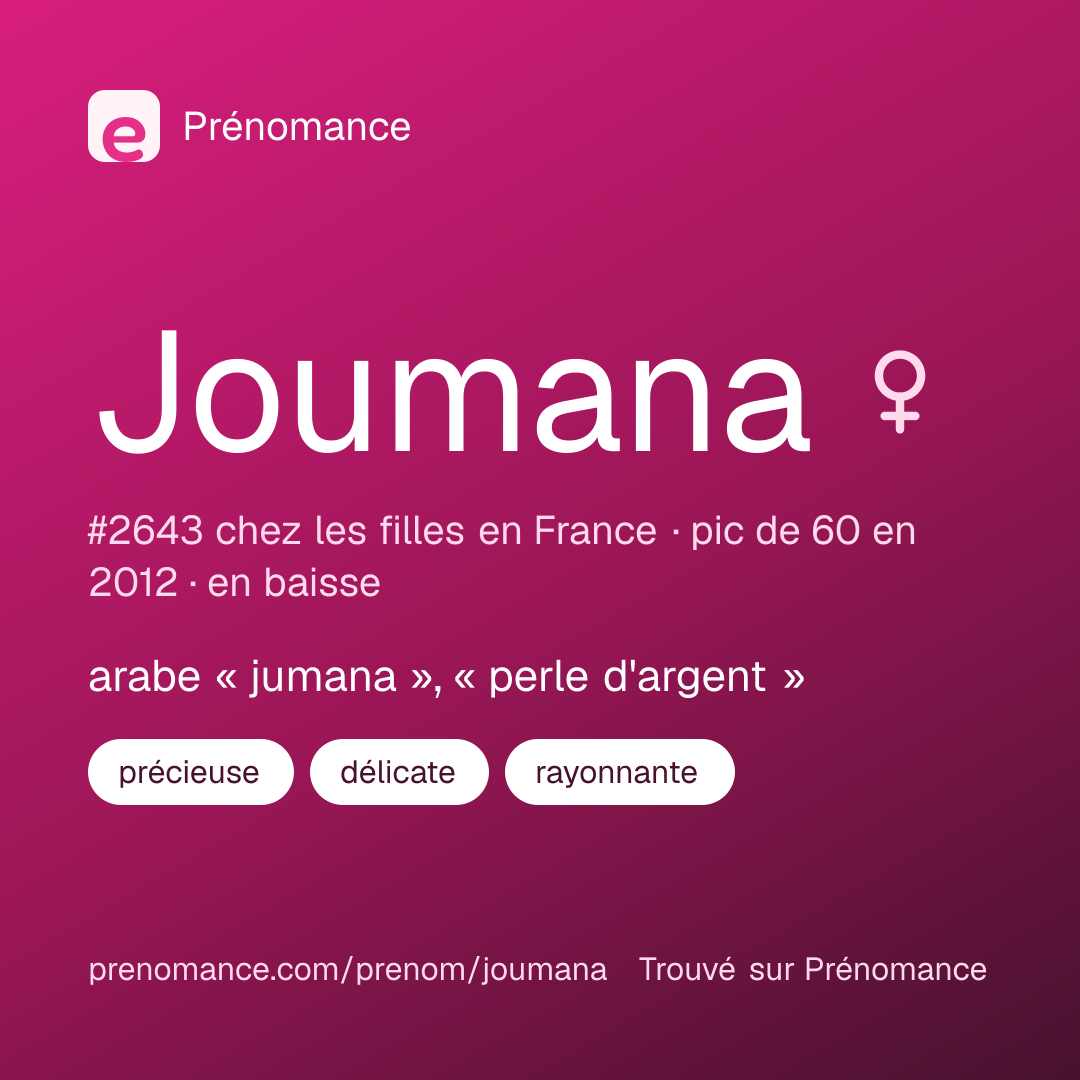 Carte de partage du prénom Joumana