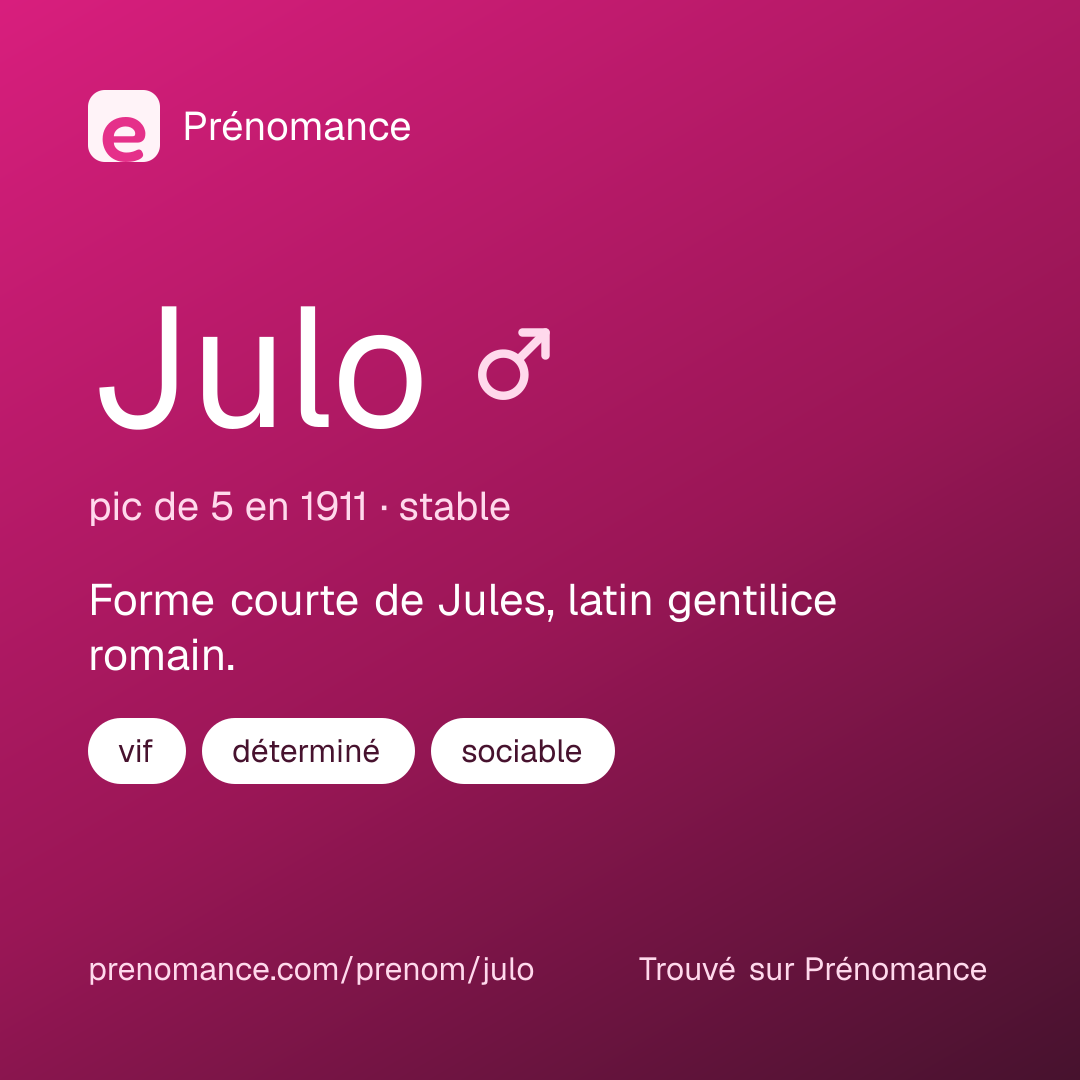 Carte de partage du prénom Julo