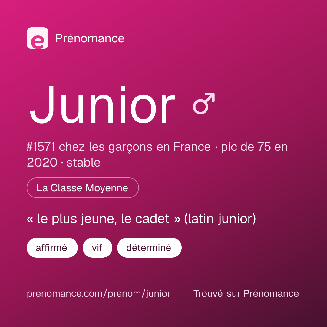 Carte de partage du prénom Junior