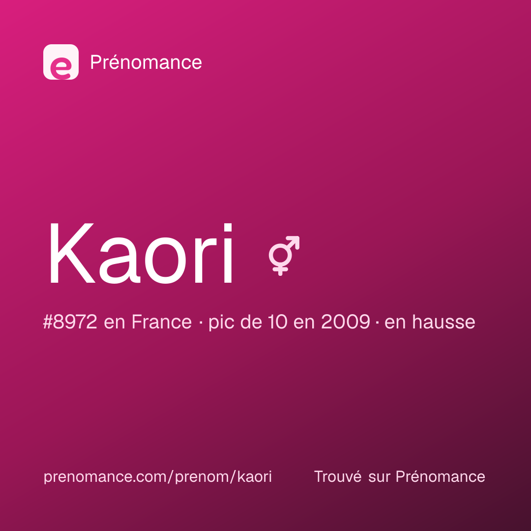 Carte de partage du prénom Kaori