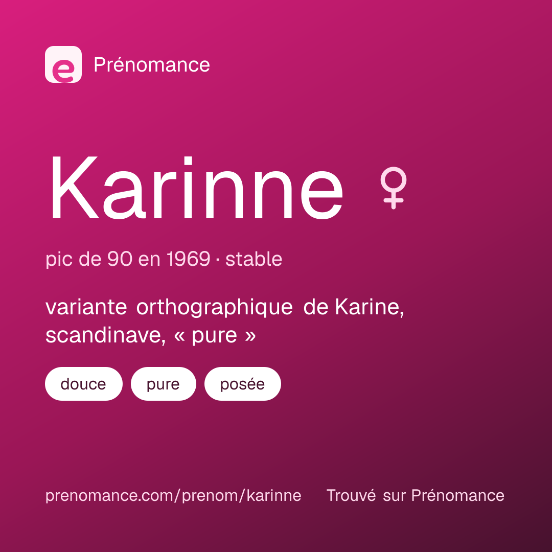 Carte de partage du prénom Karinne