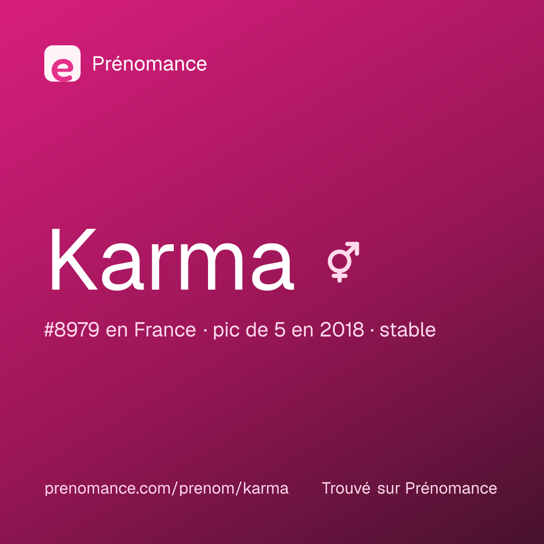 Carte de partage du prénom Karma
