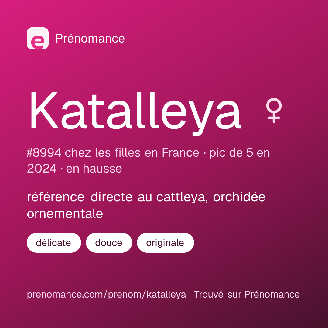 Carte de partage du prénom Katalleya