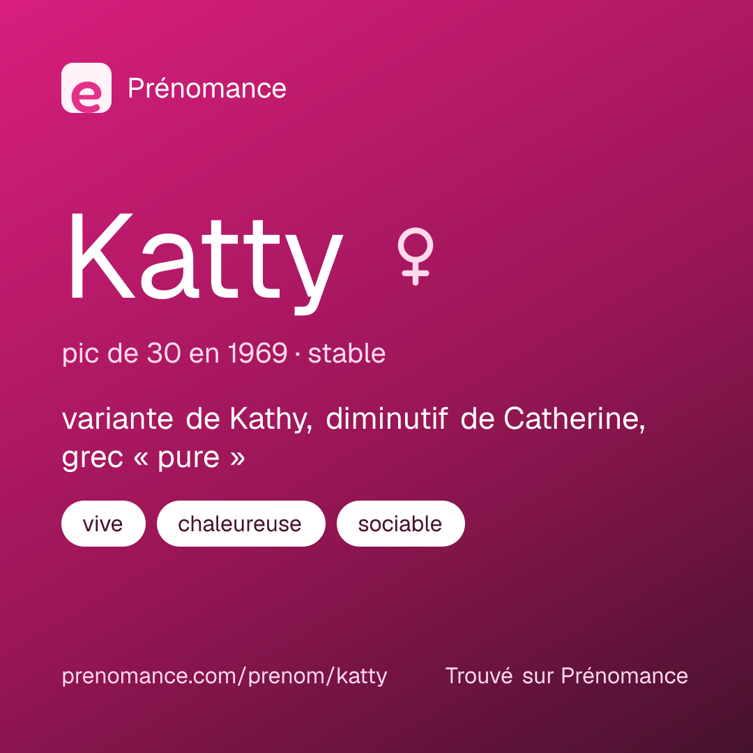 Carte de partage du prénom Katty