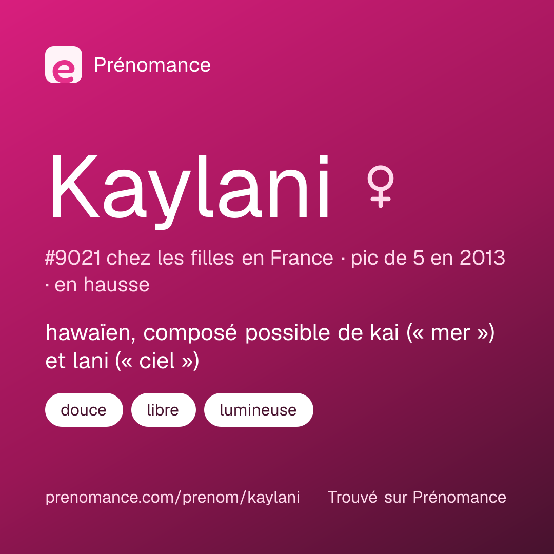Carte de partage du prénom Kaylani