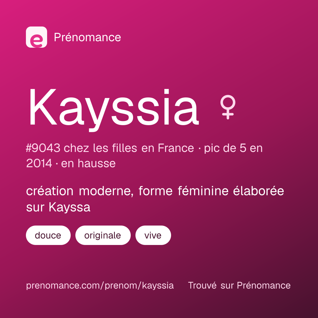 Carte de partage du prénom Kayssia