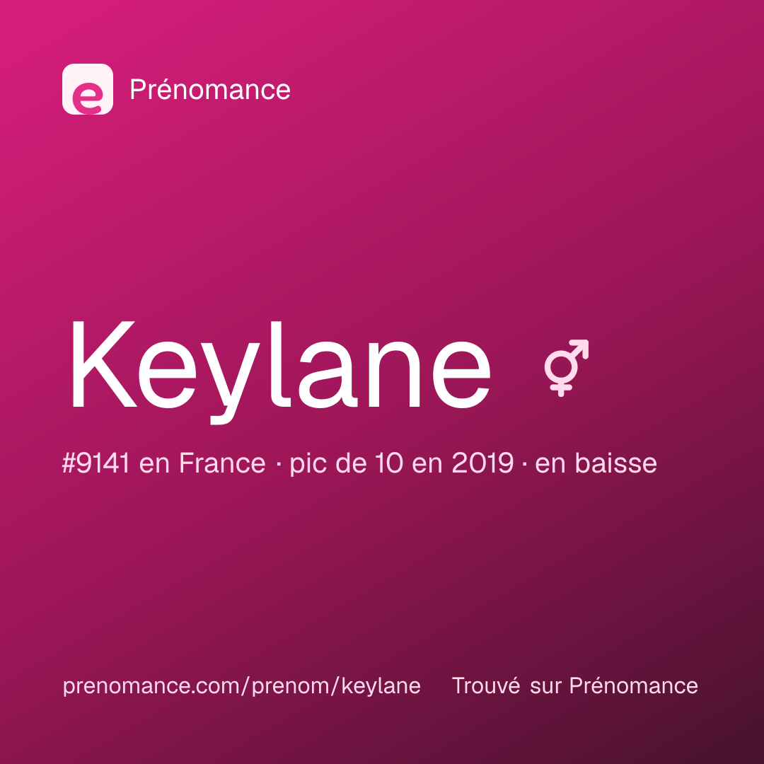 Carte de partage du prénom Keylane