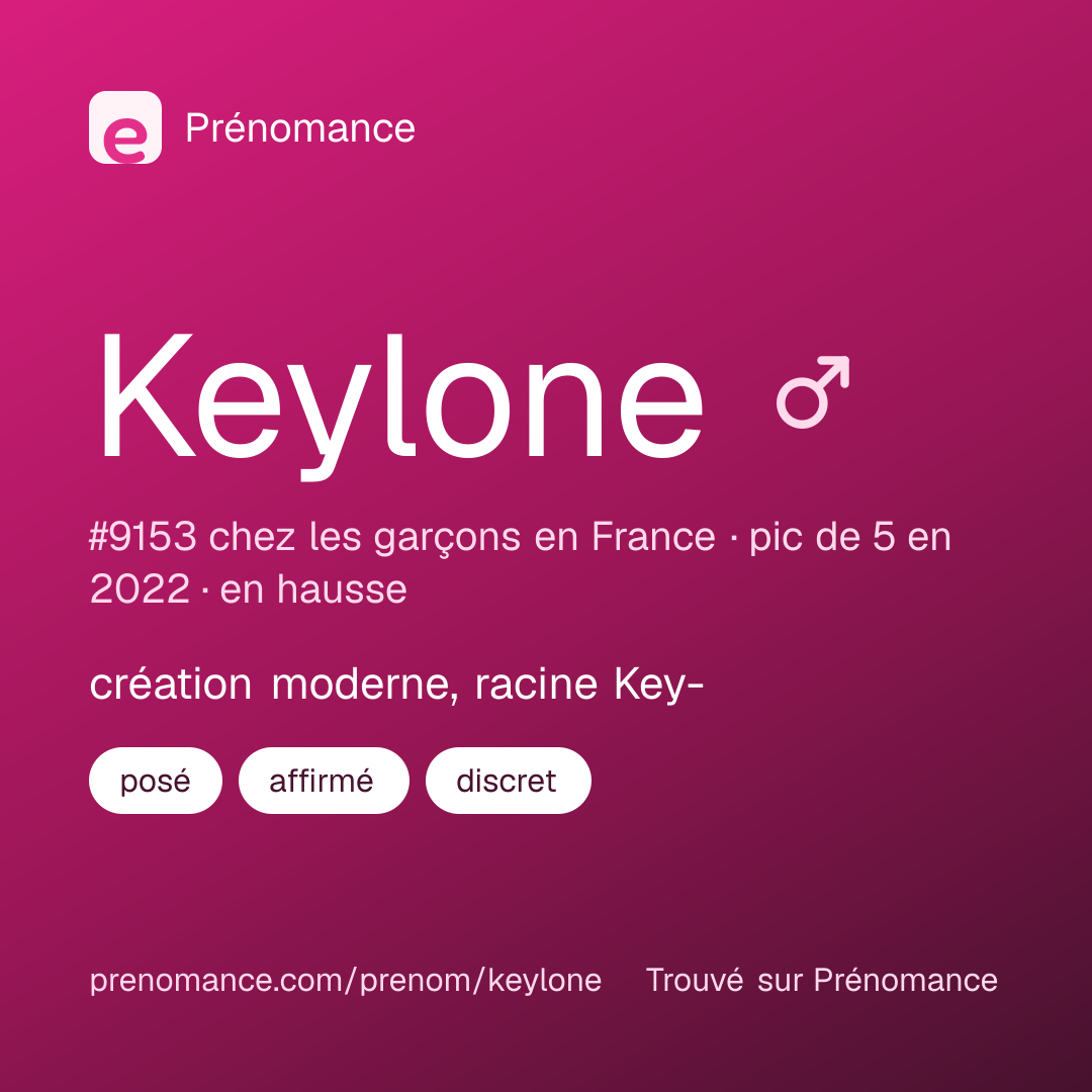 Carte de partage du prénom Keylone