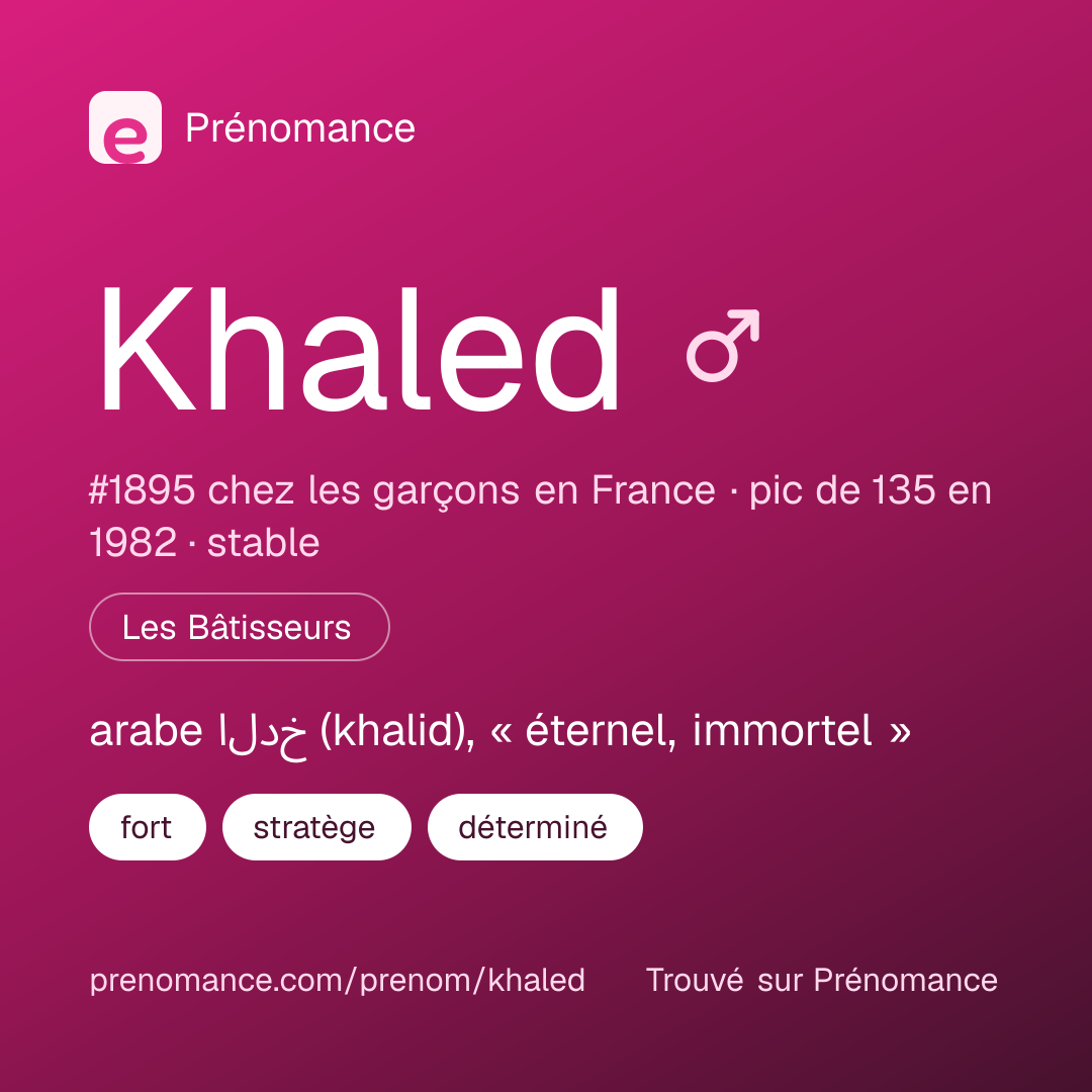 Carte de partage du prénom Khaled