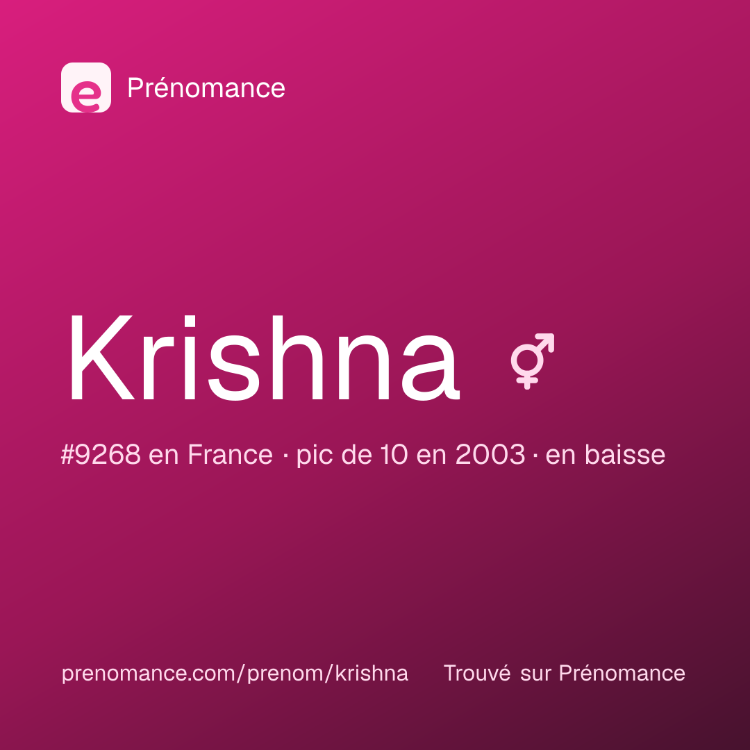 Carte de partage du prénom Krishna