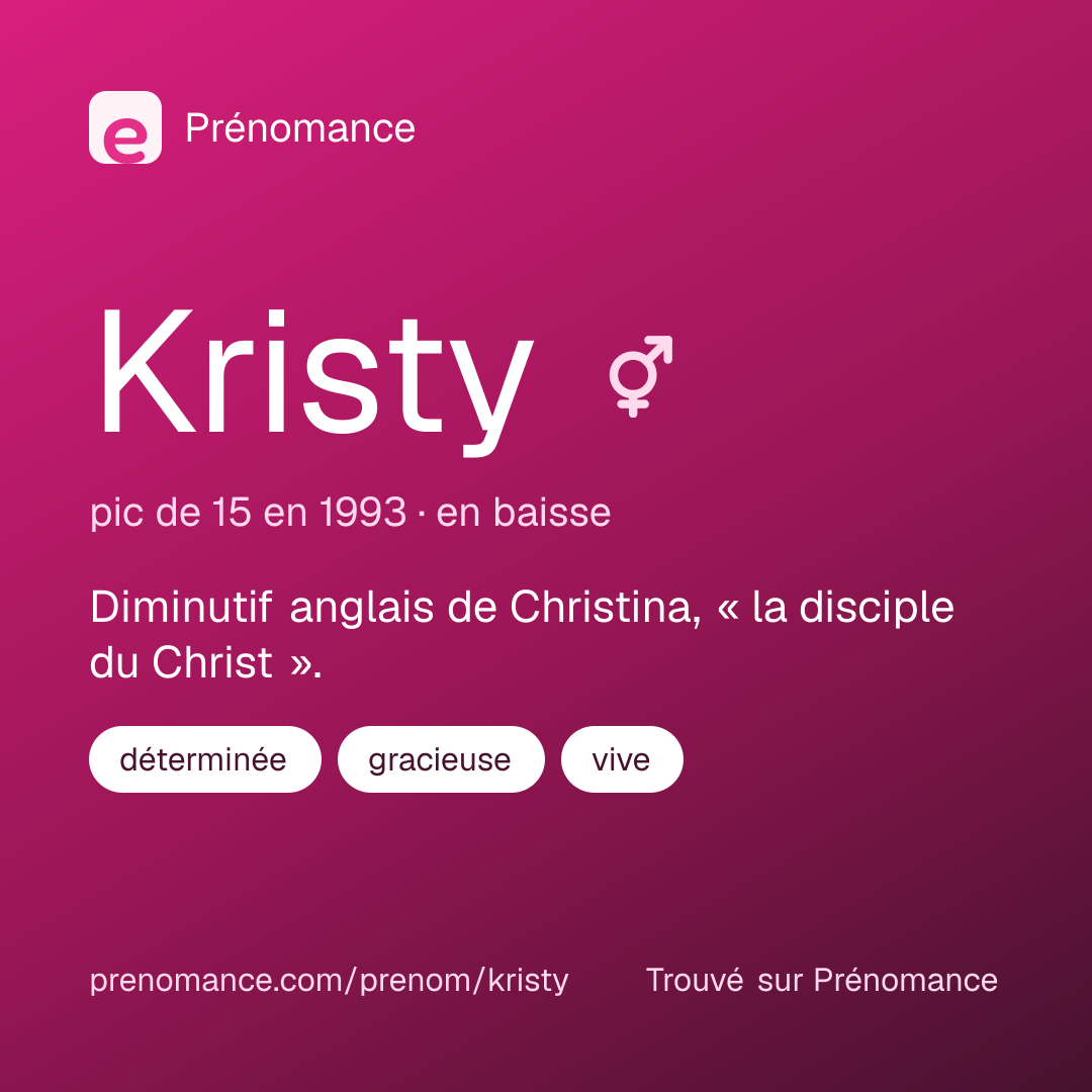 Carte de partage du prénom Kristy