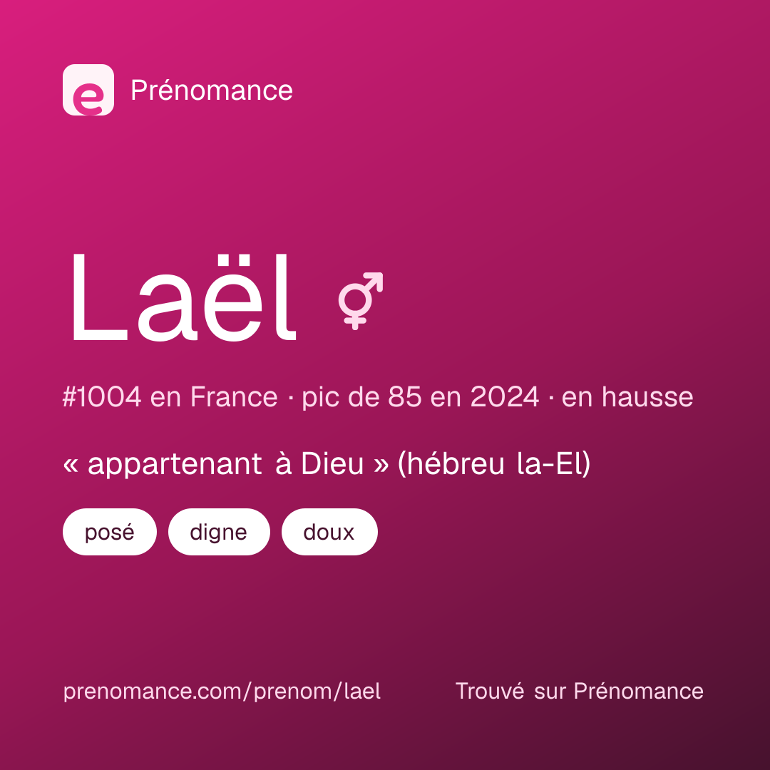 Carte de partage du prénom Laël