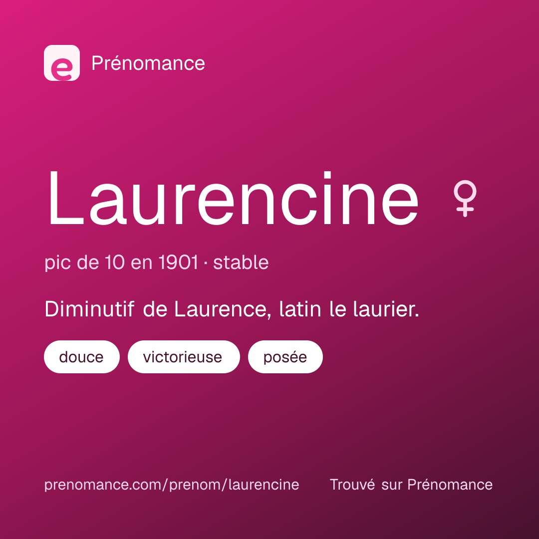 Carte de partage du prénom Laurencine