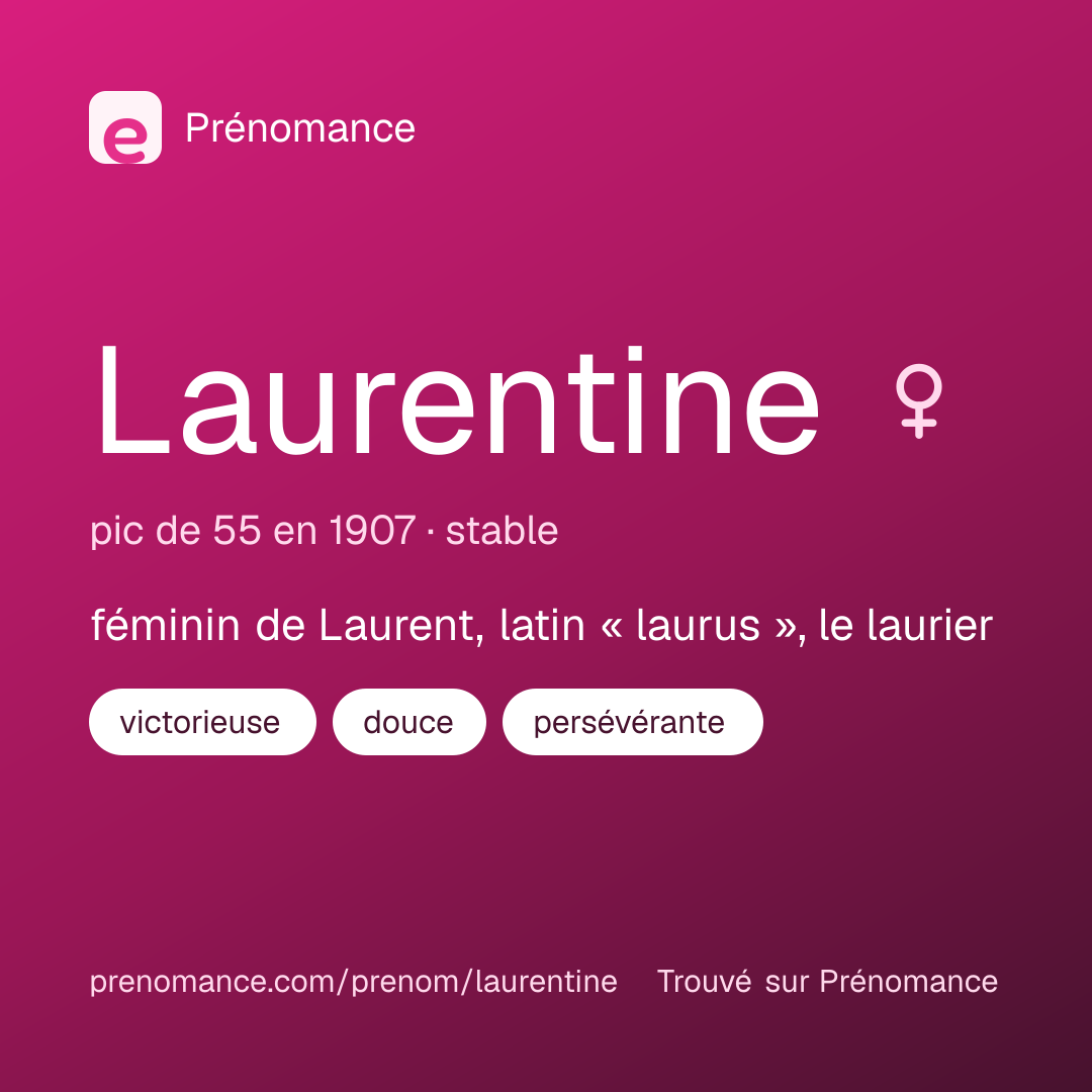 Carte de partage du prénom Laurentine