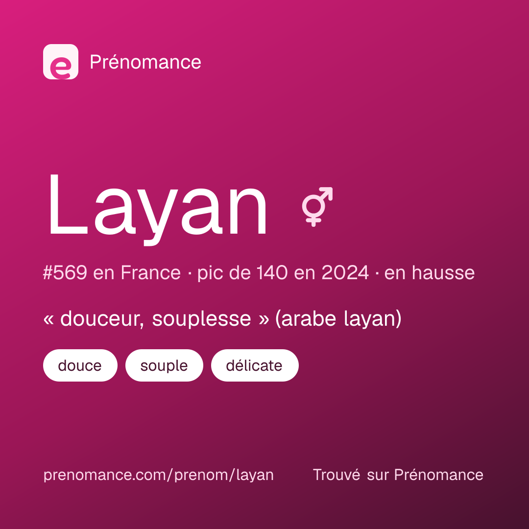Carte de partage du prénom Layan