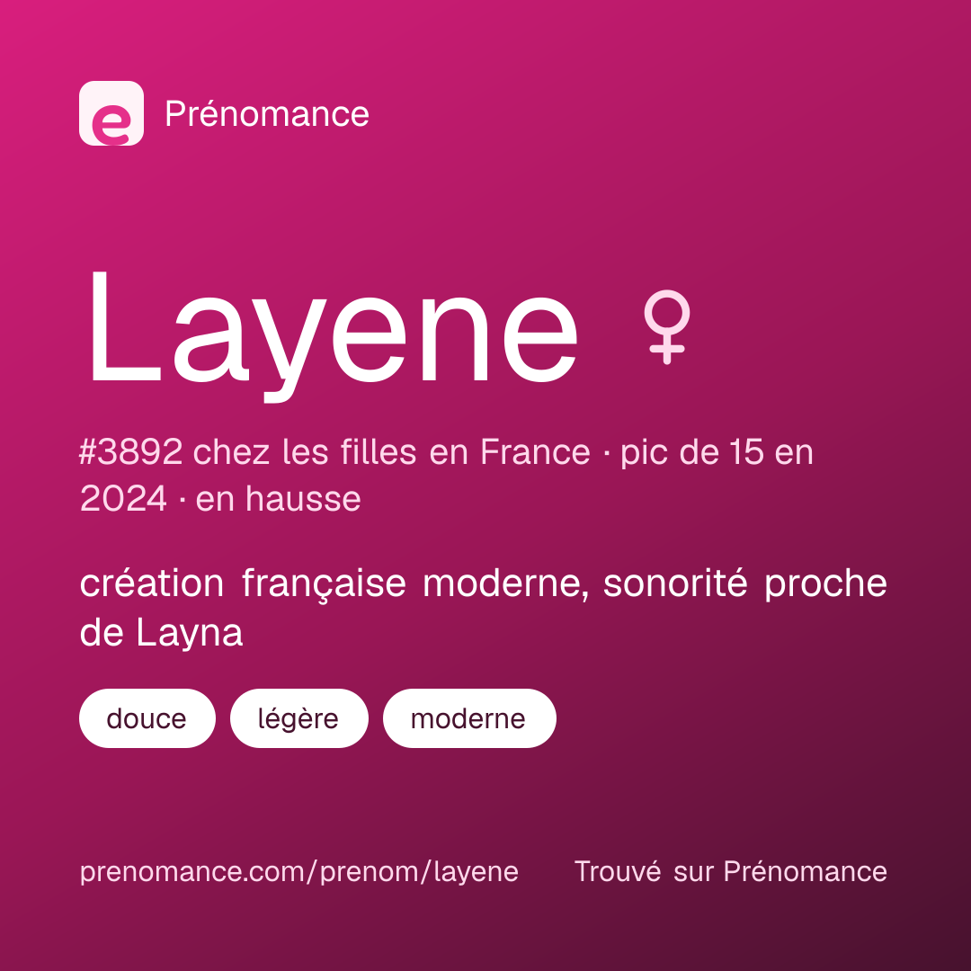 Carte de partage du prénom Layene