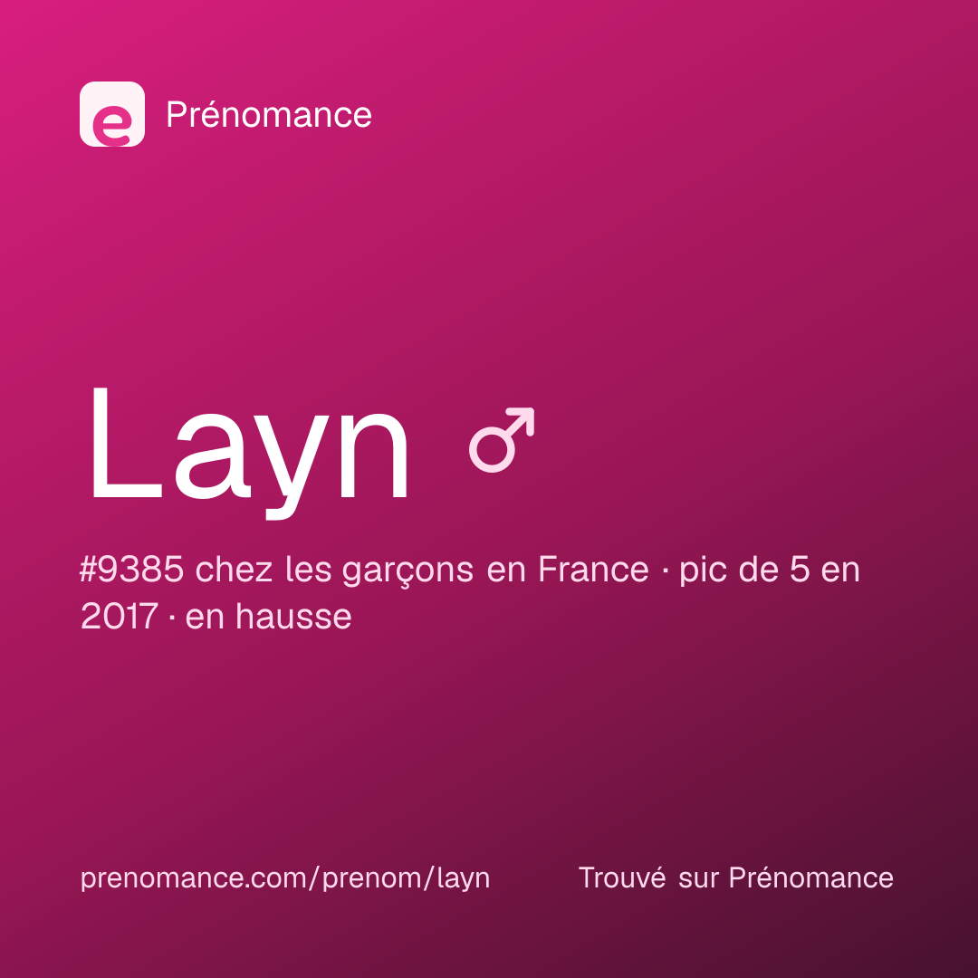 Carte de partage du prénom Layn