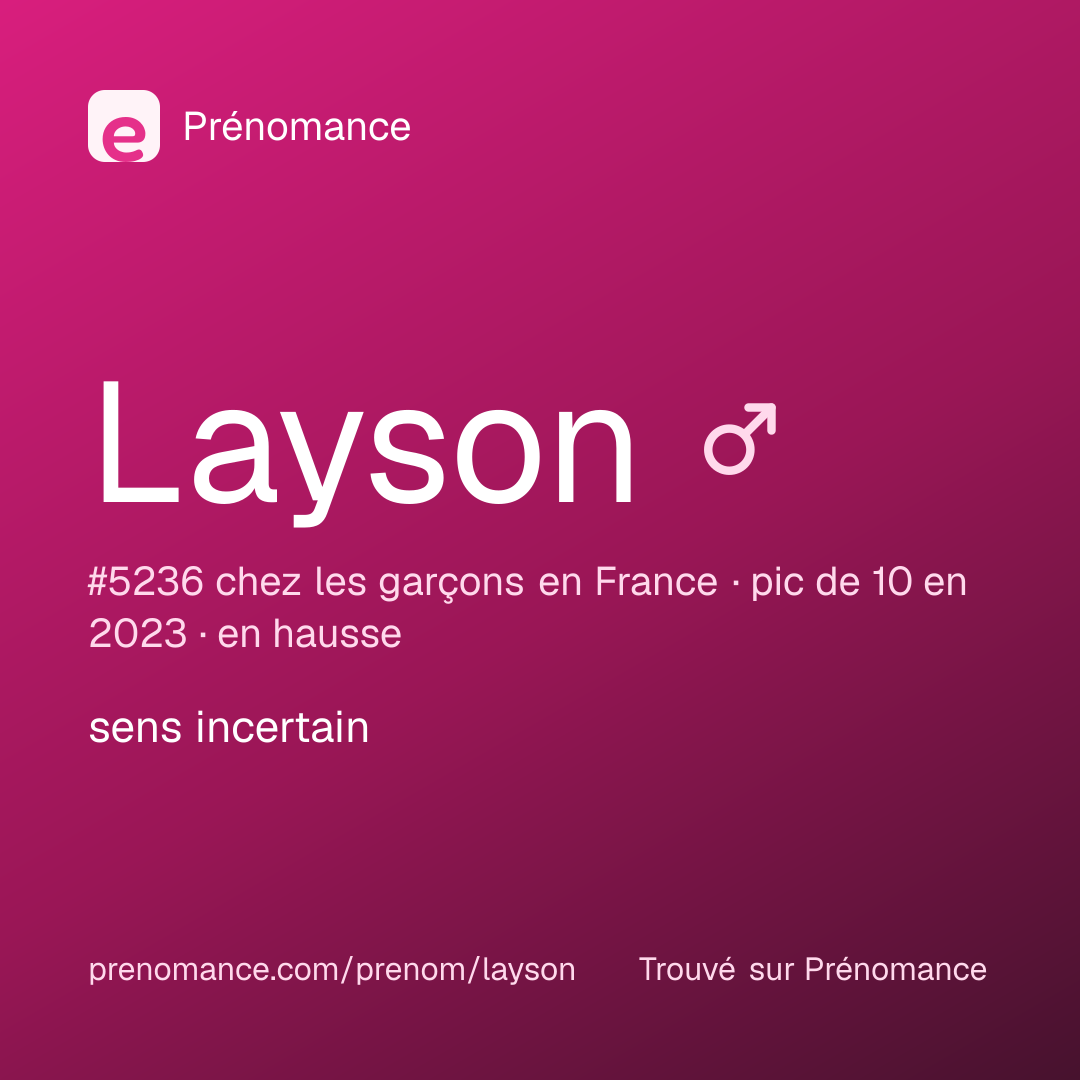 Carte de partage du prénom Layson