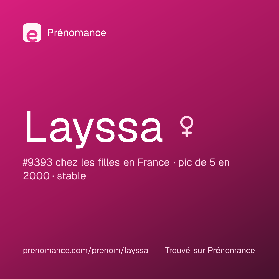 Carte de partage du prénom Layssa