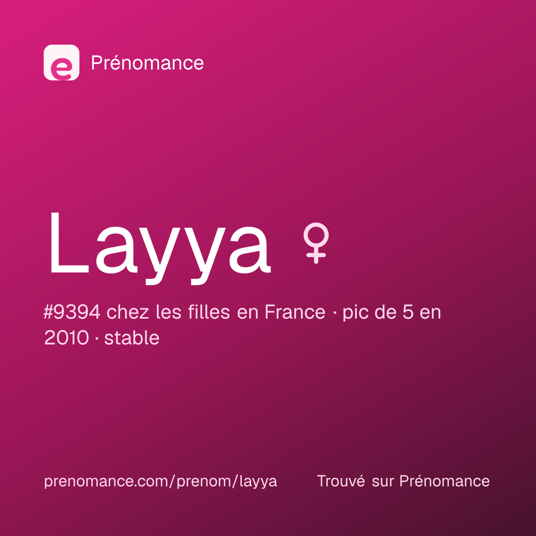 Carte de partage du prénom Layya