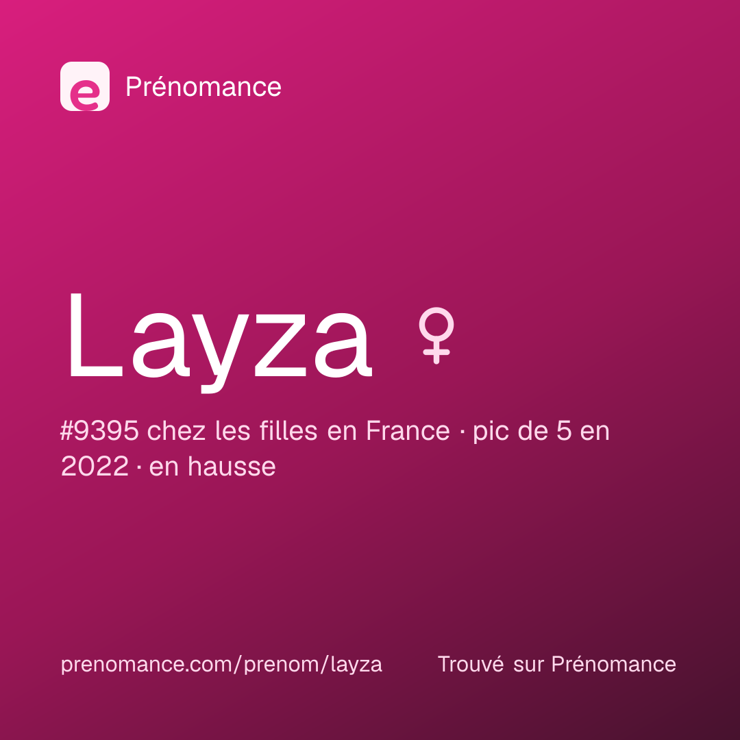 Carte de partage du prénom Layza
