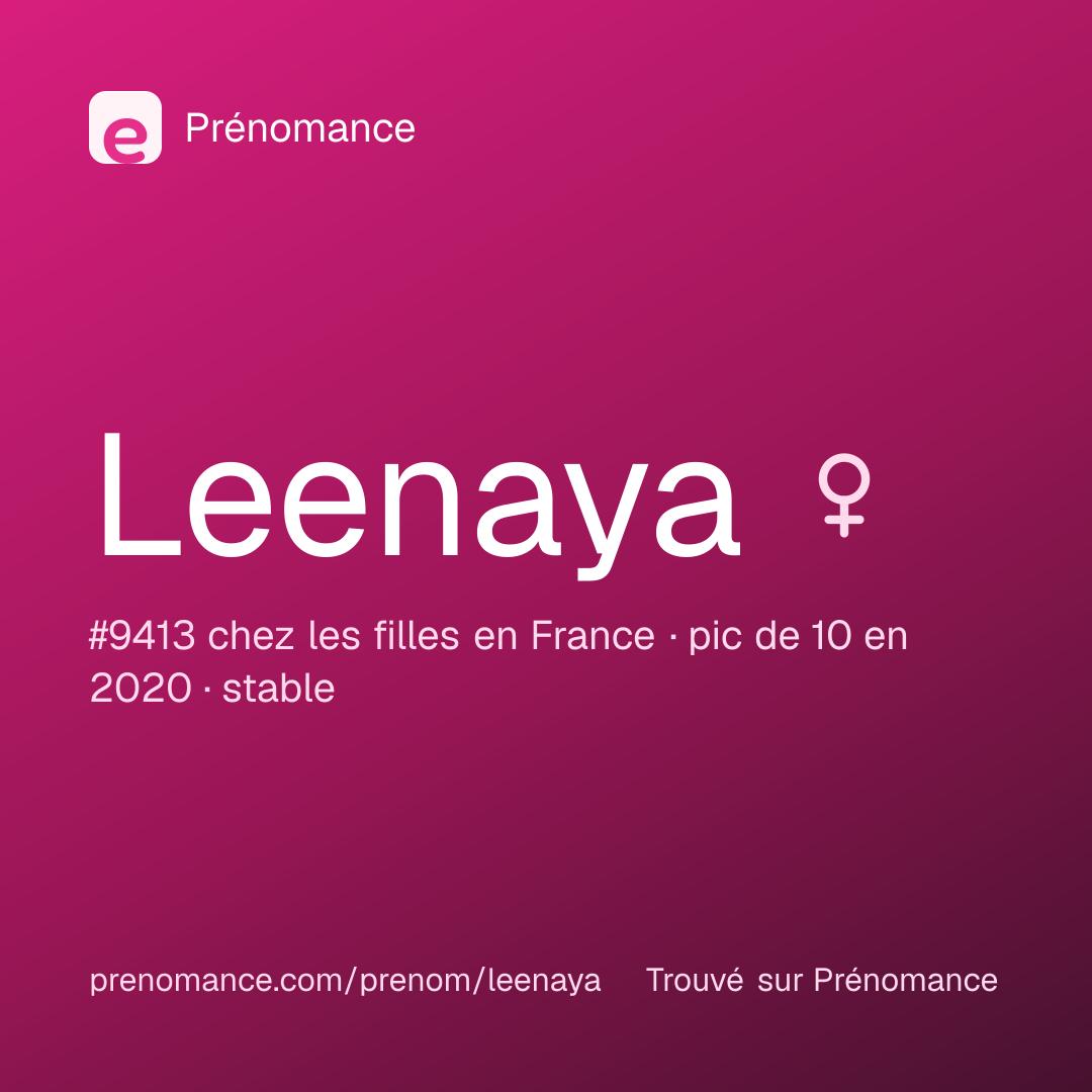 Carte de partage du prénom Leenaya