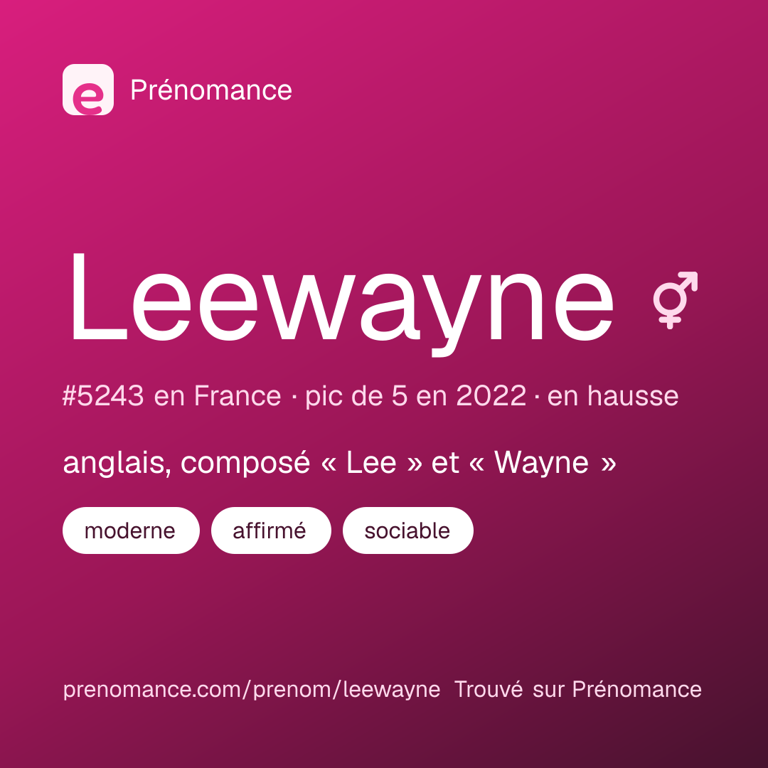 Carte de partage du prénom Leewayne