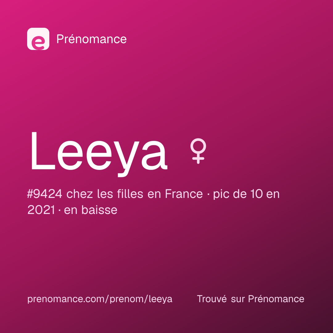 Carte de partage du prénom Leeya