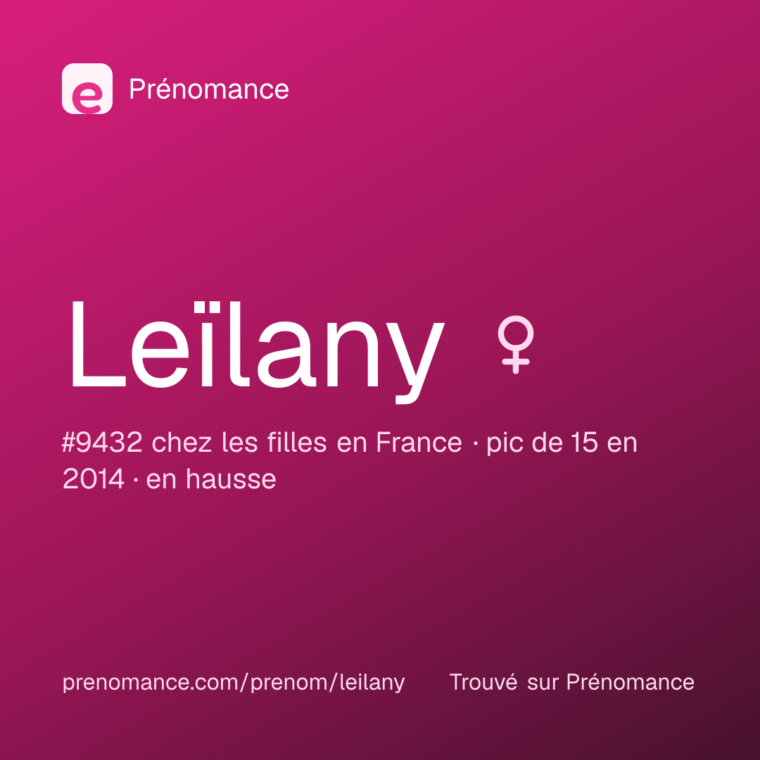 Carte de partage du prénom Leïlany